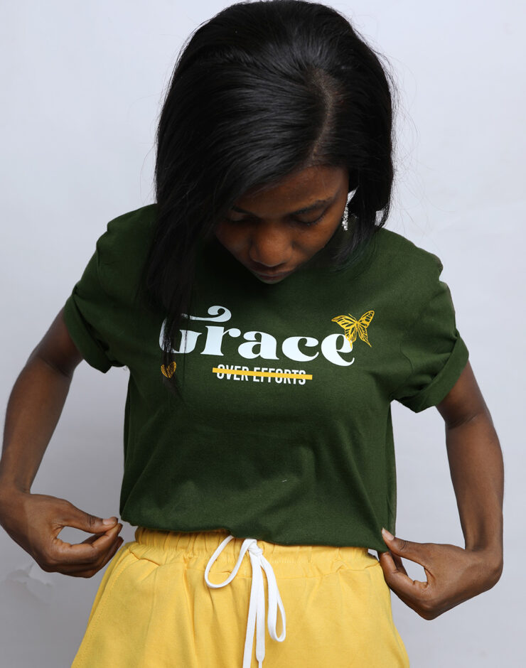 Grace Over Effort T-Shirt (Army Green)