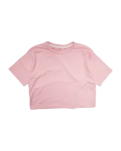 Cura Pink Short Sleeves Crop top